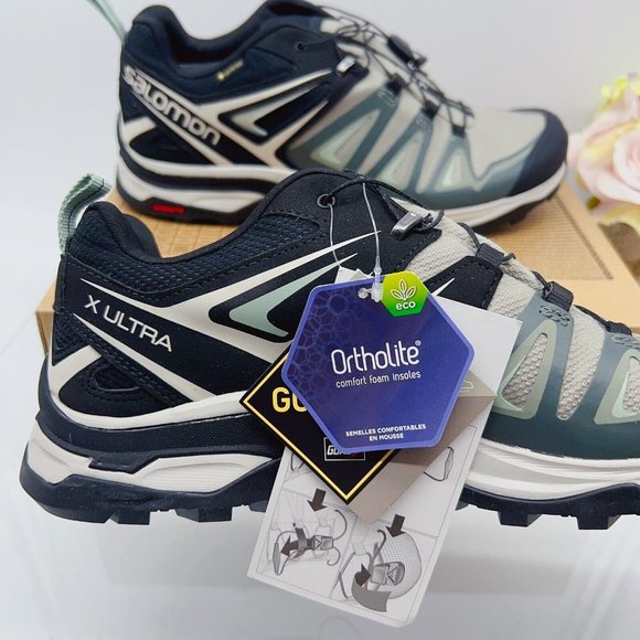 Salomon X Ultra 3 GTX W Trail Hiking Sneakers Shadow Lunar Rock Aqua Gray US 8 - Picture 7 of 9